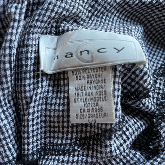 Nancy G: Vintage checkered 2 piece maxi summer dress/short sleeve shirt set - Picture 8 of 11